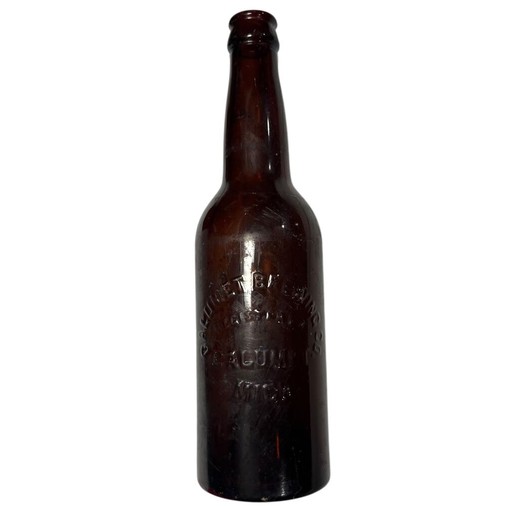Calumet Brewing Co Registered Calumet Michigan Vintage Amber Glass